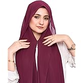 INKY Turbans Instant Chiffon Hijab 3-in-1 with Built-in Magnets and Attached Match Undercap, Women Hijabs Set.