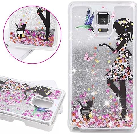 Galaxy Note 4 Case,Galaxy Note4 Liquid Case,3D Bling Glitter Sparkle Stars Hard Plastic Back Case Cover for Samsung Galaxy Note 4(Flower Fairy 1#)