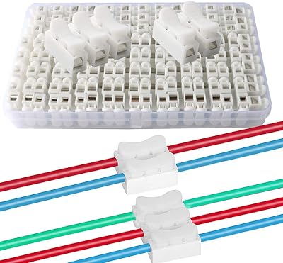 QitinDasen 62 Pc Spring Wire Connectors Kit CH2 CH3 Quick Cable Terminal Block