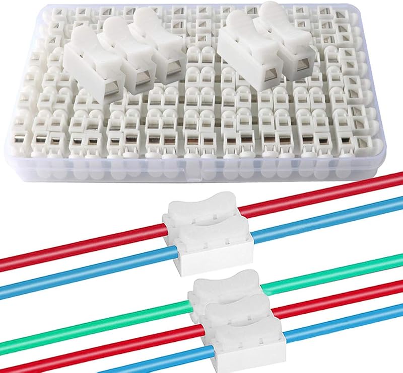 QitinDasen 62 Pc Spring Wire Connectors Kit CH2 CH3 Quick Cable Terminal Block