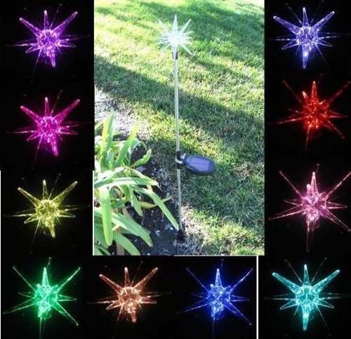 Solar Powered Starburst Garden/yard Decor Stake Color Changing LED Light