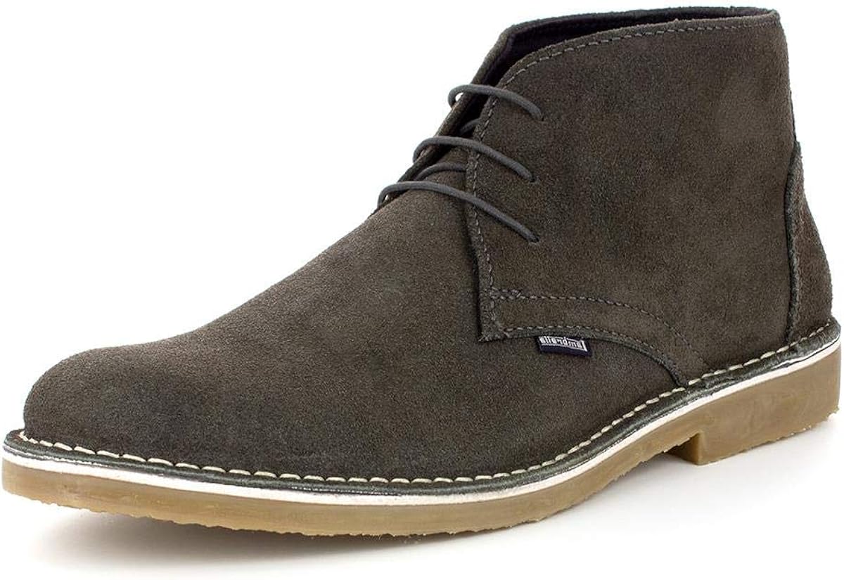 Lambretta Mens Grey Suede Lace Up Desert Boot Size 10 UK Grey