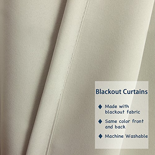 image for Turquoize Bedroom Blackout Curtains Beige/Ivory Themal Insulated Gromm
