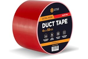 GTSE Red Duct Tape, Wide Roll, 4 inches x 55 Yards (164 ft), Heavy-Duty, Multi-Purpose, Waterproof Tape, for DIY Projects, Repairs, 1 Roll
