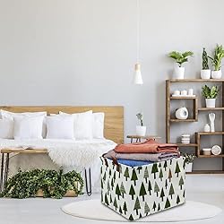 FXOCSHE Laundry Basket Green Hamper Fabric Laundry