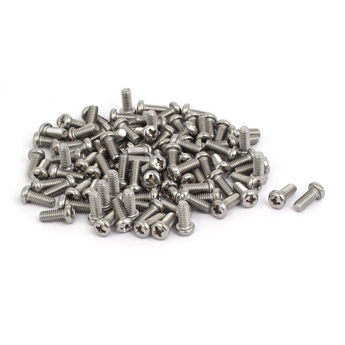 Sourcingmap M4 x 10mm 304 Stainless Steel Phillips Round Head Machine Screws Bolt 100pcs