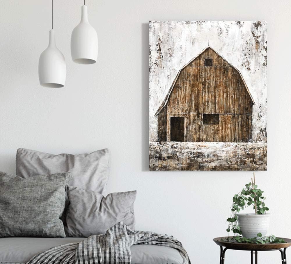 Home Kitchen Multi C 40wx28l Yihui Arts Farmhouse Rustic Wall Decor Canvas Wall Art Painting Pictures For Bathroom Wall Decor