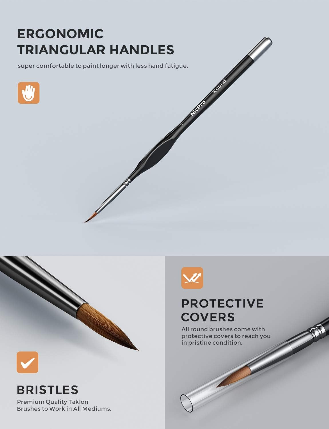 Nicpro 16PCS Miniature Paint Brushes - Image 5