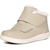 Hsyooes Diabetic Boots for Women Wide Width Winter Snow Boots Warm Fur Lining Water Resistant Anti-slip Snow Shoes Comfortable Adjustable Straps Winter Shoes for Swollen Feet