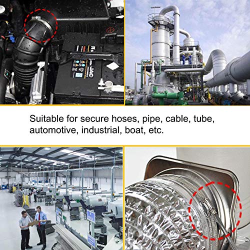 4Pcs 6" Adjustable 304 Stainless Steel Duct Clamps Hose Clamp Pipe Clamp Air Ducting Clamp Worm Drive Hose Clamps - Thumbnail 6