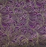 Cat-i-tude purple metallic scrolling paisley Benartex fabric