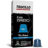 Trucillo Decaf Espresso Capsules, Medium Roast, 10 Count Compatible Pods | Decaffeinated Aluminum Espresso Capsules Compatible With Nespresso Original Machines, Medium Roast Coffee, 10 Count Box