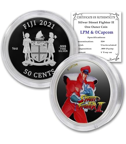 2021 1 oz Silver Fiji Street Fighter II Chun-Li Coloured Coin 50c
