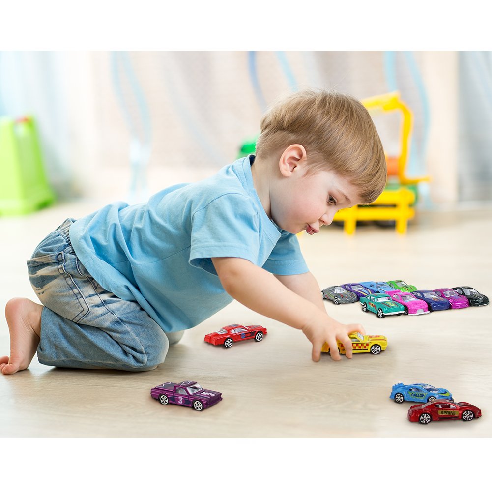 Nuheby Kids Toys 16pcs Toy Cars Car Model Boys Cars Car Girls Colorful and Cool Design Metal Car Plastic Car Miniature Cars for Kids 3 4 5