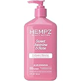 Hempz Sweet Jasmine & Rose Herbal Body Moisturizer for Women, 17 Fl. oz. - Moisturizing Lotion with 100% Pure Hemp Seed Oil, Collagen, Shea Butter - Hydrating Vegan Lotion for Dry Skin