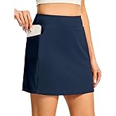 TBMPOY 16" Womens Tennis Skirts with Shorts Golf Skorts UPF100+ High Waist 3 Pockets for Athletic Workouts Casual Pickleball