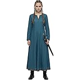 miccostumes Women's Viking Dress Medieval Costume Linen Blend Long Sleeves Renaissance Underdress