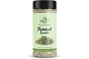 Fasori Fennel Seeds Whole 7 oz (198 g) Jar | Premium Dried Fennel for Cooking, Tea, Digestion, Indian Spices, Mediterranean Recipes, Seasoning, Vegan.