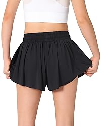 AIOIC Girls Butterfly Shorts Kids Flowy Shorts