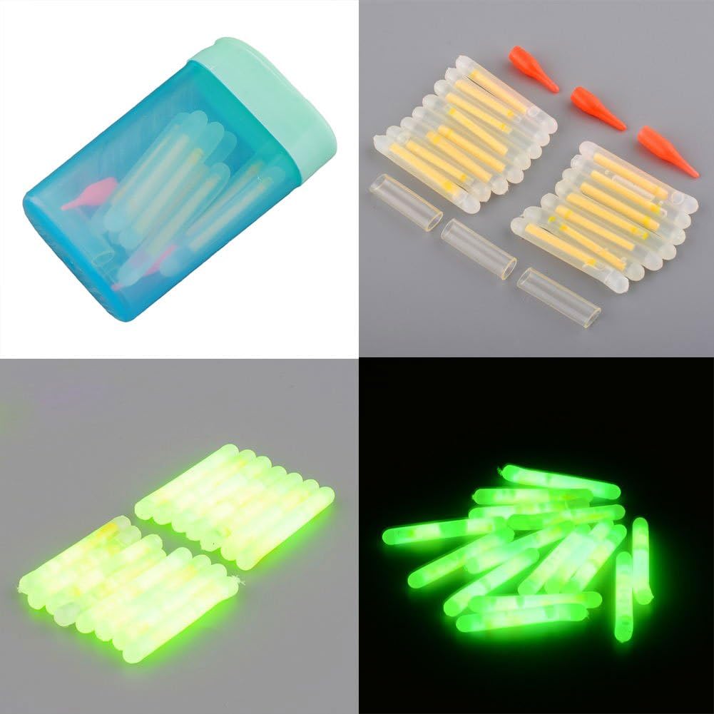 Rosepoem Fishing Lures - Fishing Fluorescent Lightstick in Box Reel linetackle Light Night Float Rod Lights Dark Glow Stick for Fishing Rod tip
