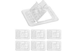 Restlrious Flip Notched Food Pan Lid 1/6 Size Plastic Chafer Food Pan Cover Polycarbonate, Clear 6 Pieces Stackable Food Pan Lid with Handle for Food Storage in Kitchen, Restaurant, Foodservice Area