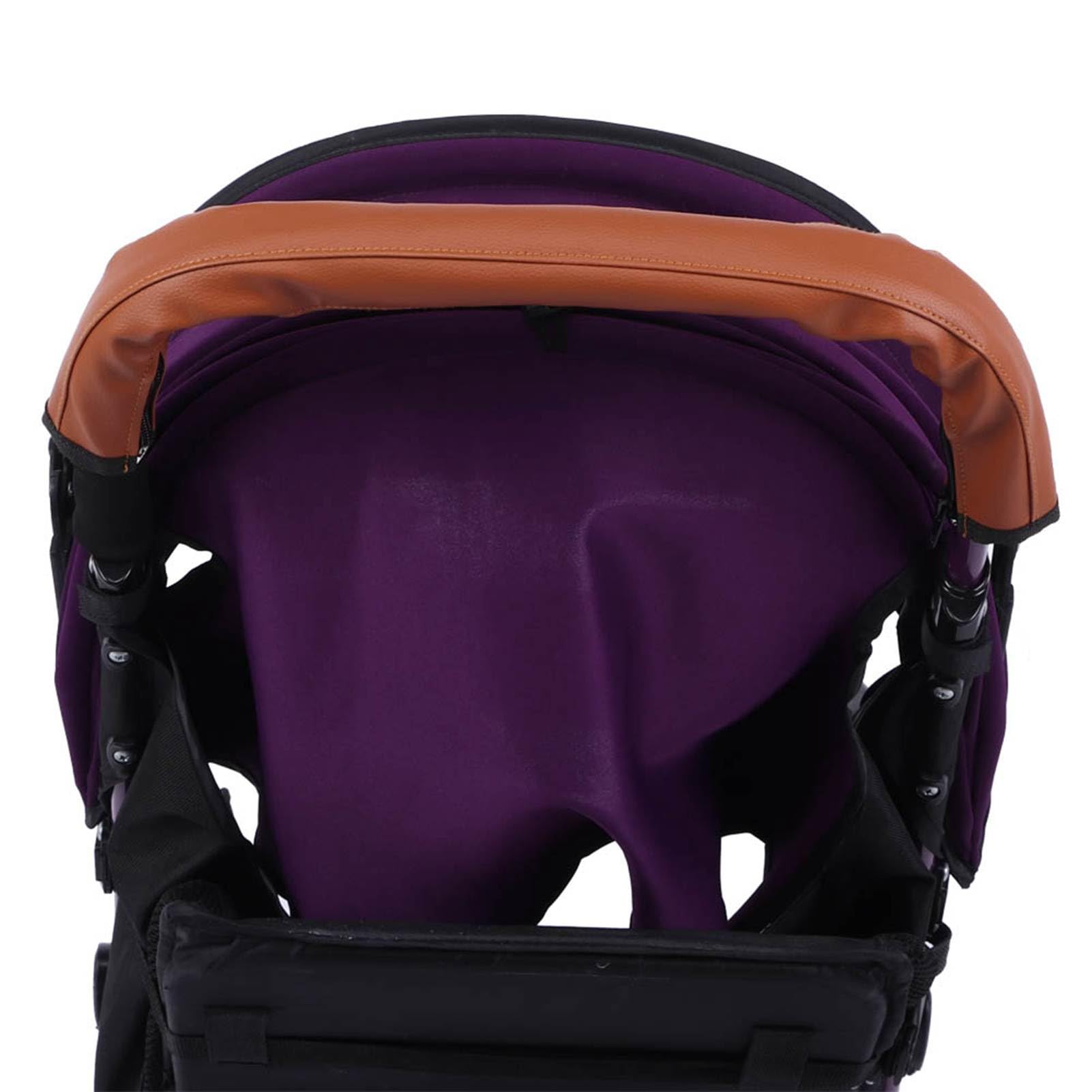 Pssopp Leather Stroller Handle Cover Baby Stroller Handlebar Cover Armrest Bumper Handle Bar Cover with Sweat Absorbent Material for Hands Comforting