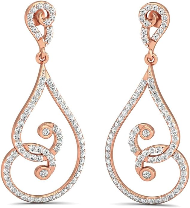 Amazon.com: VVS Twisted Drop Style Diamond Earrings 1.46 Ctw Natural