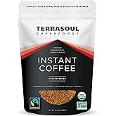 Terrasoul Superfoods Organic Freeze-Dried Instant Coffee, 3.5 oz - Fairtrade | Arabica Beans | Fresh Taste | Medium Roast