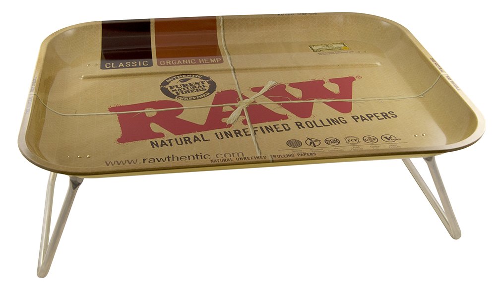 Raw Rolling Tablet XXL with Feet Approx. 50 x 39 x 3/19 cm Bed Tray Rolling Tray