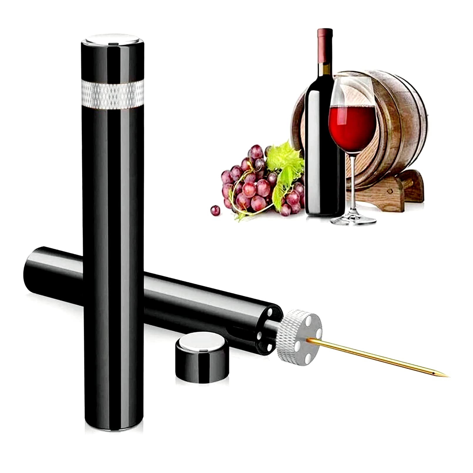 Wine Opener,Air Pressure Pump Bottle Opener 7S Open, Simple Cork Corkscrew A Great Gift for Wine Lovers Magnetic Detachable