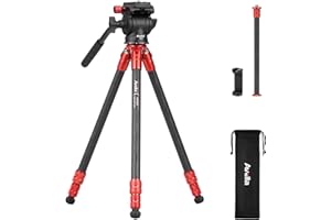 Avella Mini Carbon Fiber Camera Tripod MP20C, Portable Lightweight Tabletop, External Center Column Compact Design, Travel Tripod with 360°Ball Head and V Yoke Bracket for DSLR Camera