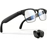 AI Smart Glasses for Men Women, 4K Camera, Translator, Call &amp; Recorder | 8MP| Video Recording | Image Recognition | Voice Assistant | Music | Travel, Vlog | Waterproof |Blue Ligh Lens+Sunglasses