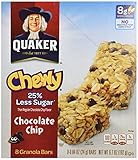 Quaker Chewy Granola Bar, Reduced Sugar, Chocolate Chip, 6.7 oz