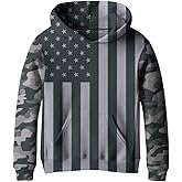 SAYM Teen Boys' Galaxy Fleece Sweatshirts Pocket Pullover Hoodies 4-16Y