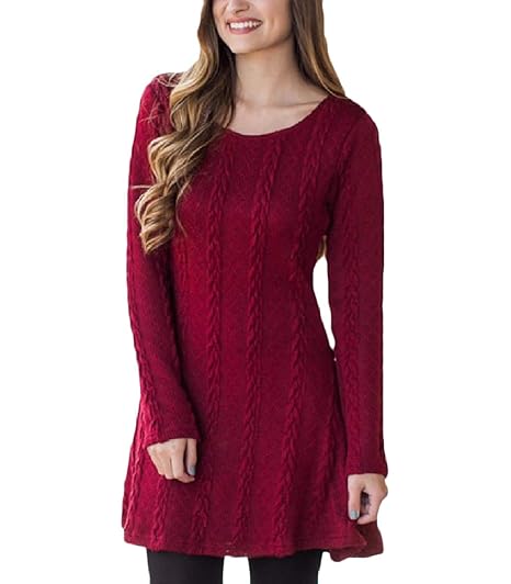 red sweater swing dress