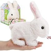 Liberty Imports Plush Bunny Rabbit Pet Electronic Toy - Walking, Hopping, Wiggle Ears, Twitch Nose, Sounds for Kids