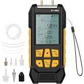 LINXINO PT520 Digital Manometer Dual-Port HVAC Differential Pressure Gauge | Gas Air Pressure Tester,-100~200kPa Range,&plusmn;0.3%FS Accuracy,29 Data Sets,10 Pressure Units,2.8 in HD Backlit