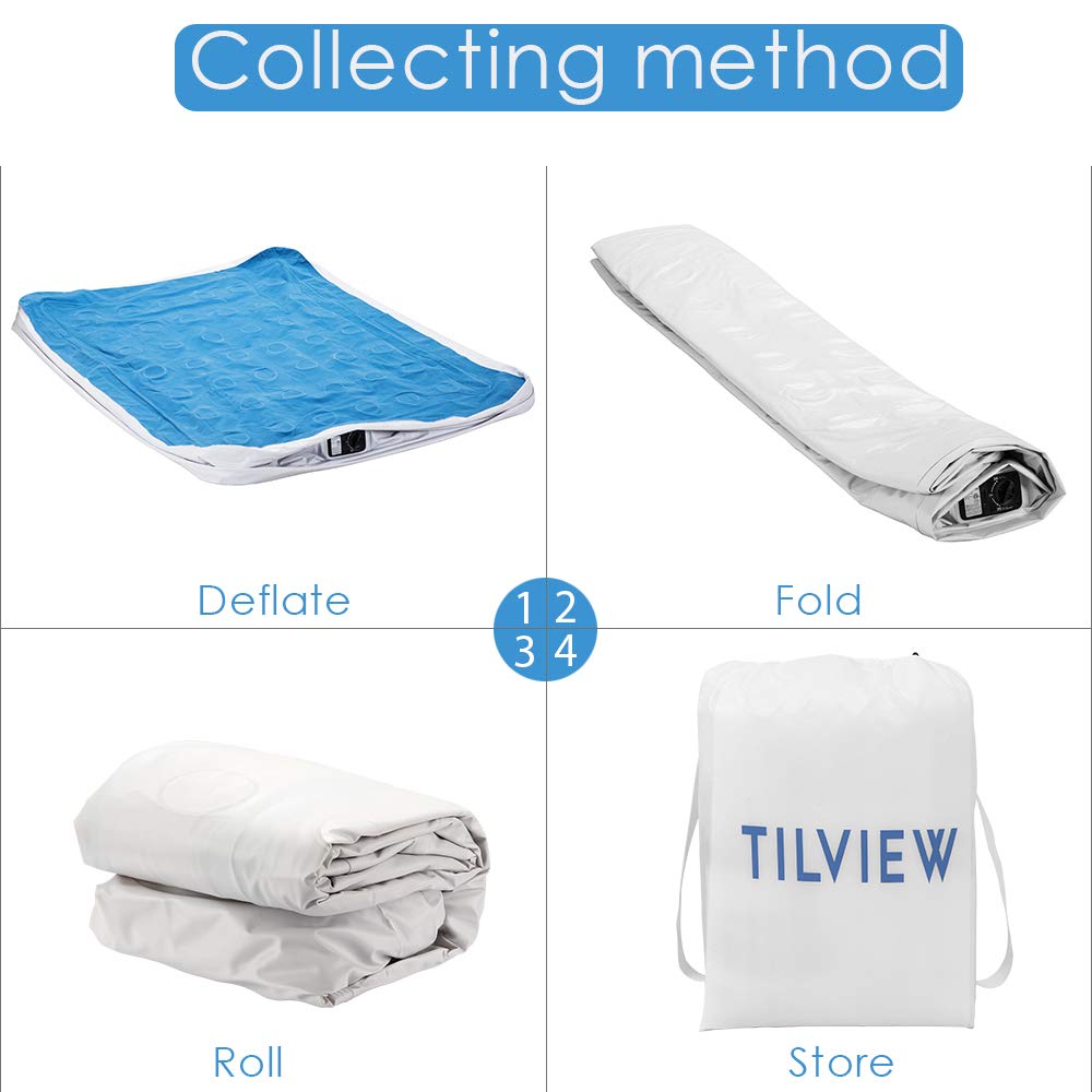 TILVIEW Queen Size Air Mattress, Blow Up Elevated Raised Air Bed