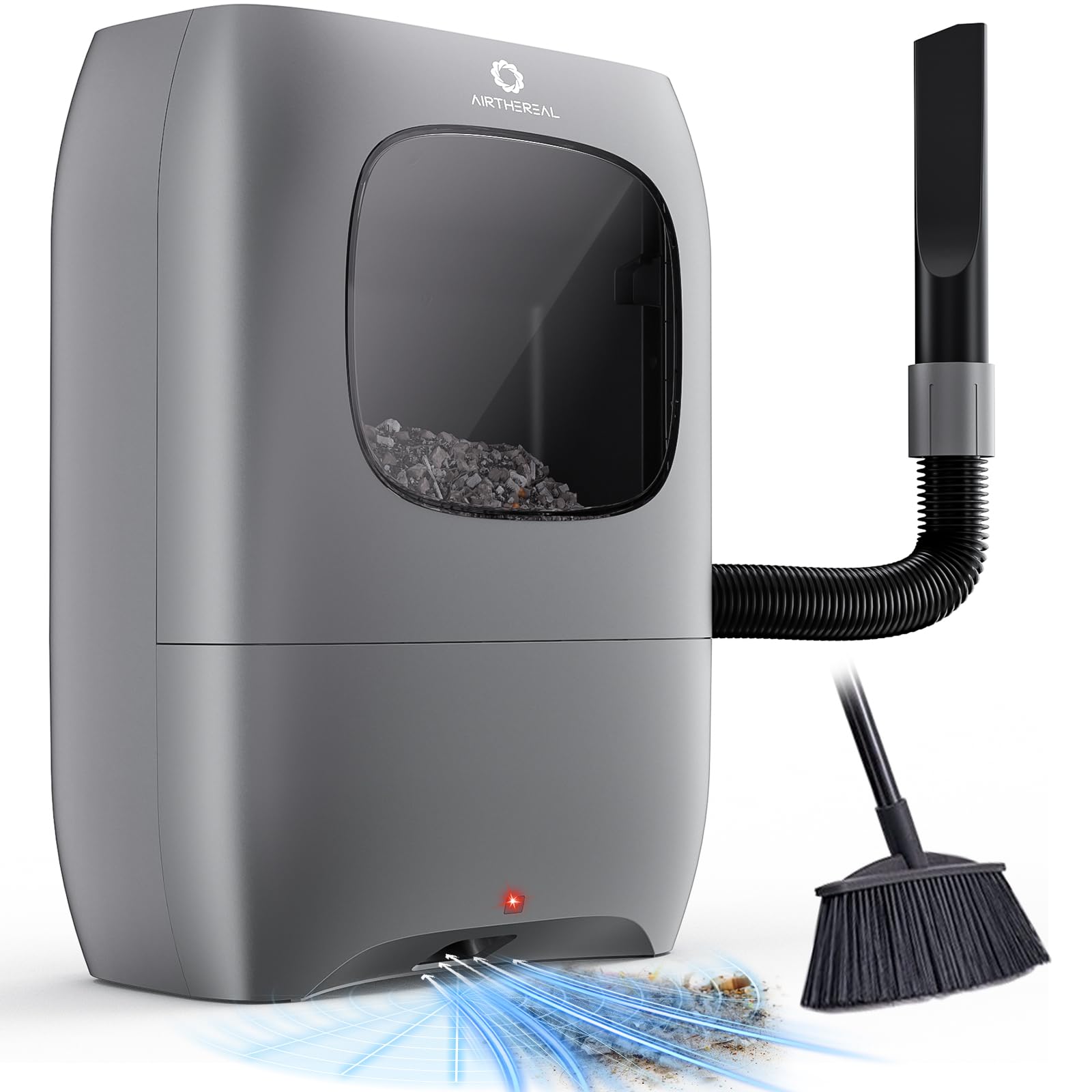 Photo 1 of ***MISSING USER MANUAL*** AIRTHEREAL T1 Touchless Vacuum Automatic Dustpan with 2 Operation Modes - Ultra Fast & Powerful Corded Canister Vacuum for Sweeping Salon, Pet Hair, Food, Dirt, Kitchen, 20Kpa 1500 Watt Max Suction
