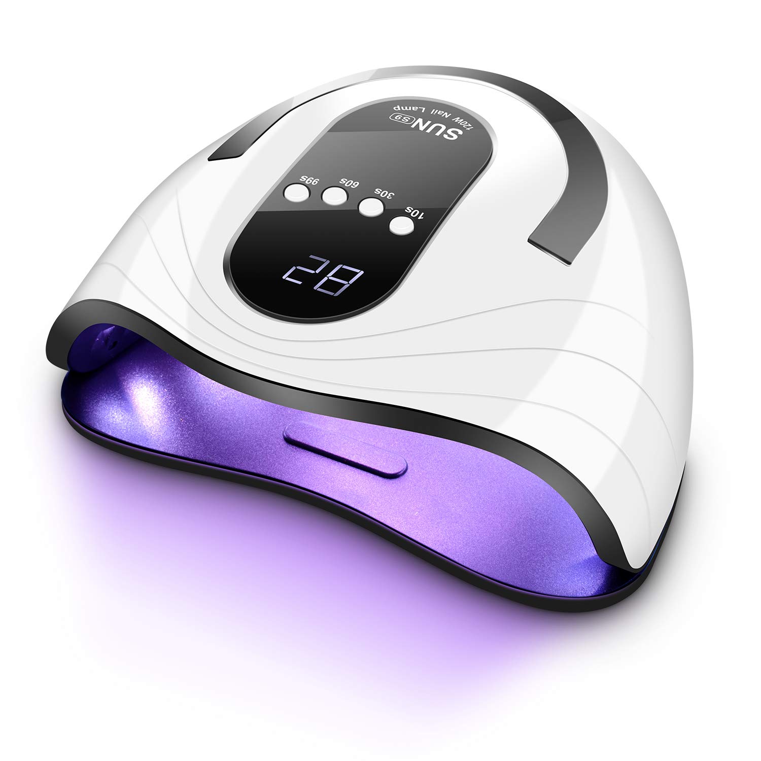 UV LED Nail Lamp - 120 Watt Faster Nail Dryer for Gel Polish,Automatic Nail Light with 4 Timer Setting,Professional Quick Nail Light Set with Nail Art Tools for Home and Salon Use