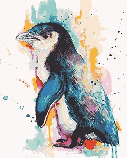 Amazon Co Jp N C 数字による油絵キットdiyデジタル絵キット家の壁ギフト創造的なデジタル壁絵画絵の具 ペンギン ホーム キッチン