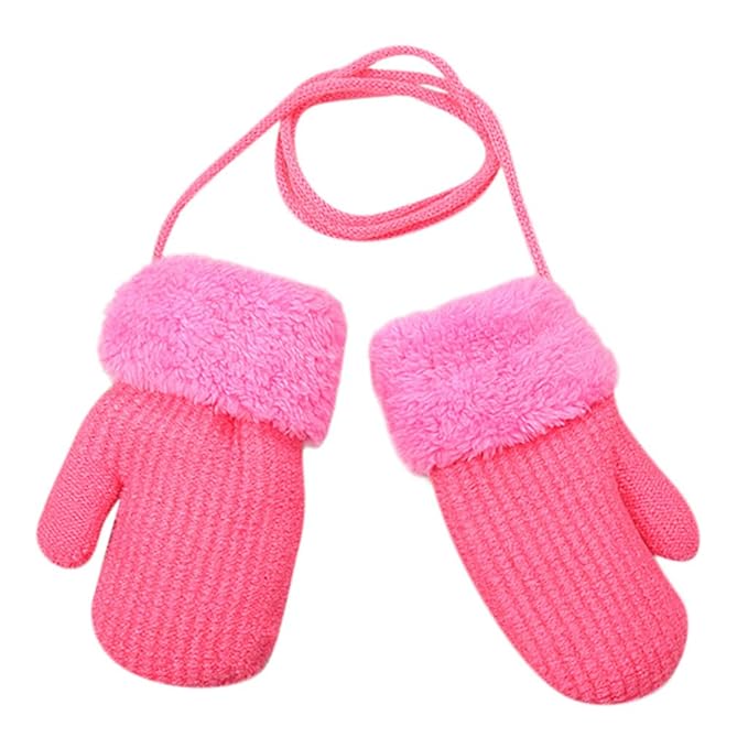 Baby Boy Girl Fluffy Knitted Mittens Gloves Winter Iuhan Toddler Outdoor Winter Candy Color Keep