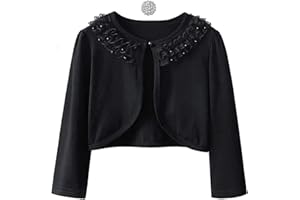 QPANCY Girls Shrugs Lace Bolero Long Sleeve Cardigan Party Church Dress Cover Up