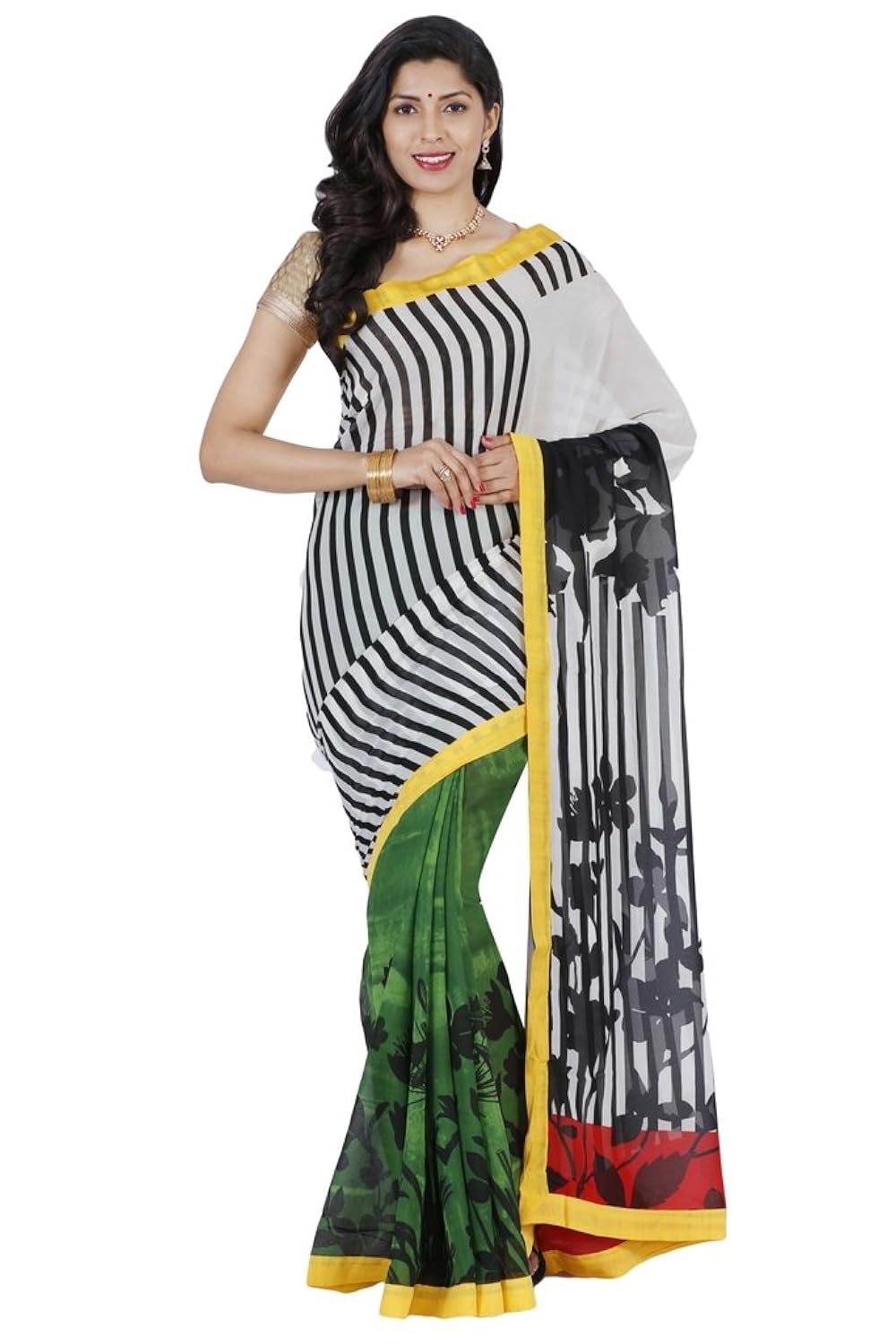 the chennai silks georgette saree with blouse piece