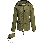 Avoogue Raincoat Women Lightweight Waterproof Rain Jackets Packable Outdoor Hooded Windbreaker