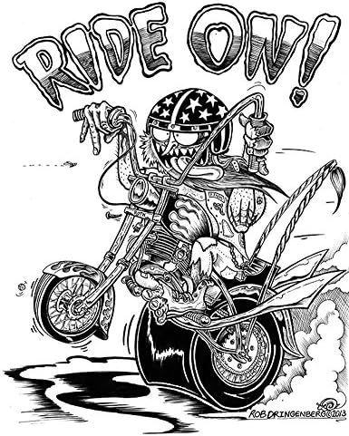 Ride On by Rob Dringenberg Motorcycle Kustom Kulture Canvas Fine Art Print