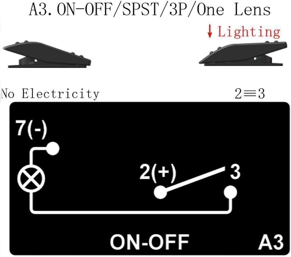 MKING 12v 20 Amp Waterproof LED On/Off Boat Marine Rocker Switch with Light (5 x Blue/Color/Red/Green/Orange/White LED) (3/5 Pin) : Sports & Outdoors