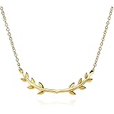 ELBLUVF Design Stainless Steel 18K Gold Rosegold Plated Leaves Leaf Laurel Olive Branch Pendant Dainty Necklace For Women