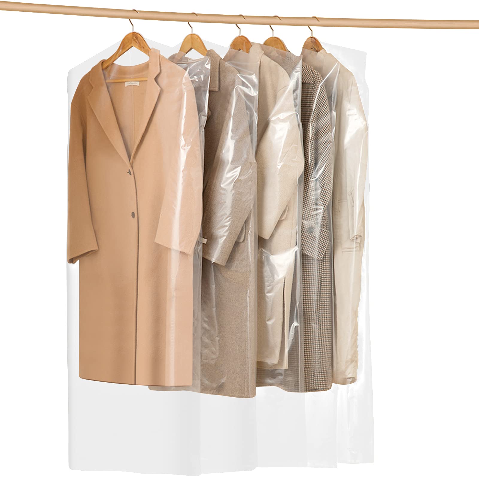 30 Piece Clothes Covers Dustproof Dustproof Pouch Transparent Protective Covers for Dress Costumes Coats 60 x 120 cm