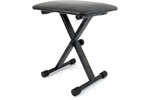 FILISITE Keyboard Bench X-Style Height Adjustable Padded Cushion Foldable Stool Portable Seat Keyboard Chair for Keyboards Piano Guitar (Black)
